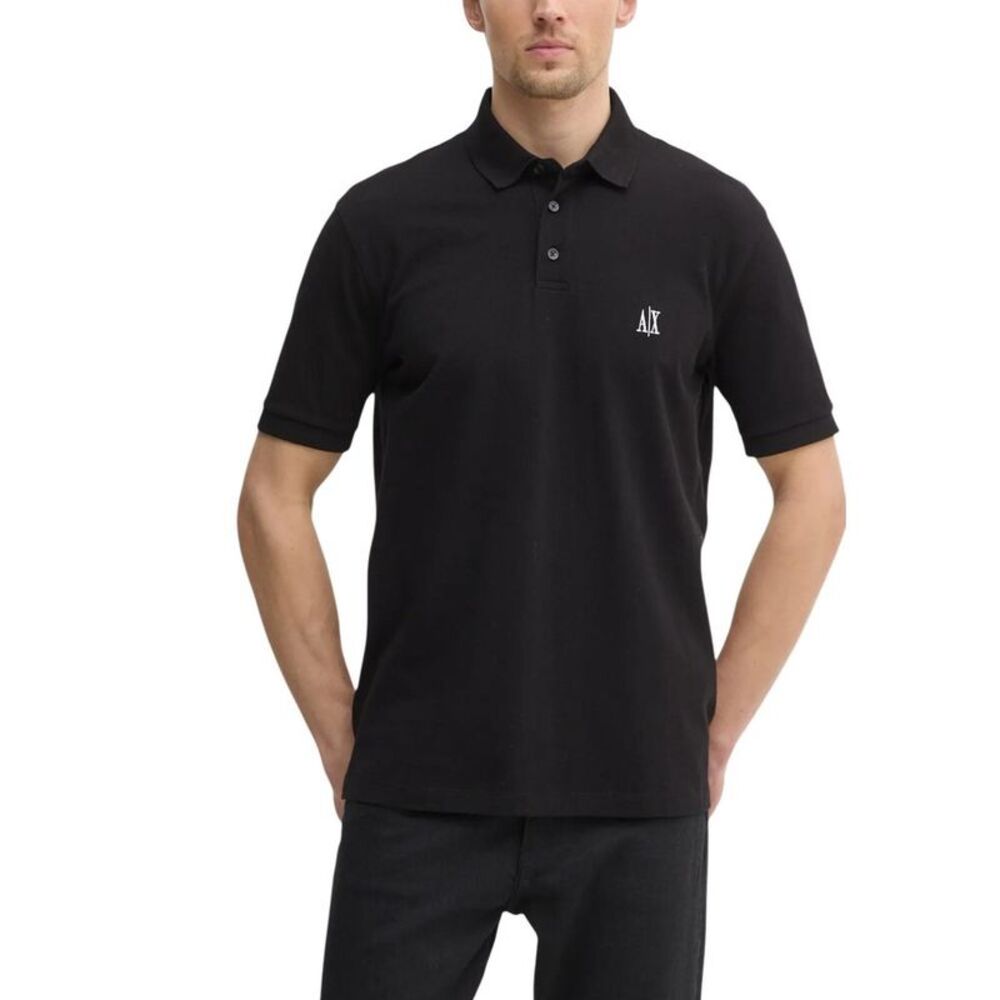 Armani Exchange Black Cotton Polo Men's Shirt